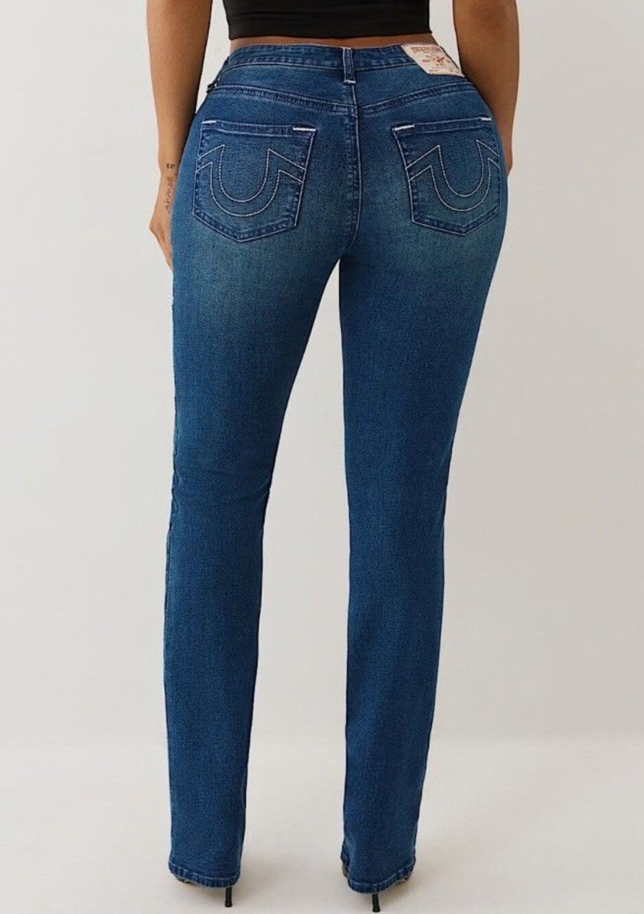 True Religion Women's Jeans Billie Mid Rise Straight Medium Wash Size 25 Stretch - Picture 2 of 6